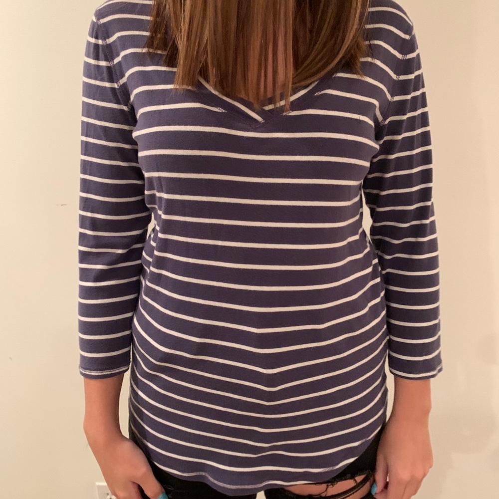 Banana Republic Navy/White Striped Shirt